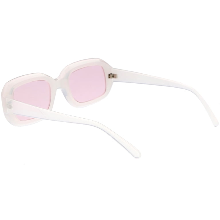 Retro Chunky Square Sunglasses Wide Arms Square Lens 50mm 