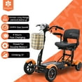 thumbnail image 4 of 4 Wheel Electric Motorized Mobility Scooter Rides 40 KM RANGE, Extra Space On Board for 2 Small Batteries - Matte Orange, 4 of 11