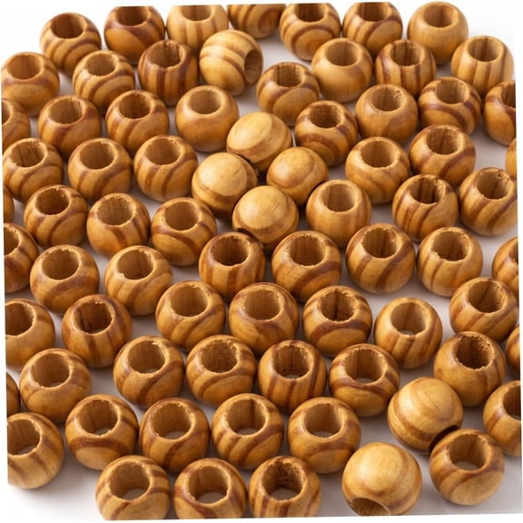 Natural Wooden Beads For Crafts 100Pcs, 25mm Round Beads With 10mm Large Holes For DIY Jewelry Macrame