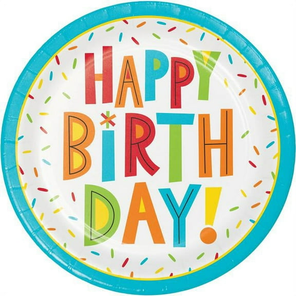 7 in. Birthday Fun Plates - 96 Count