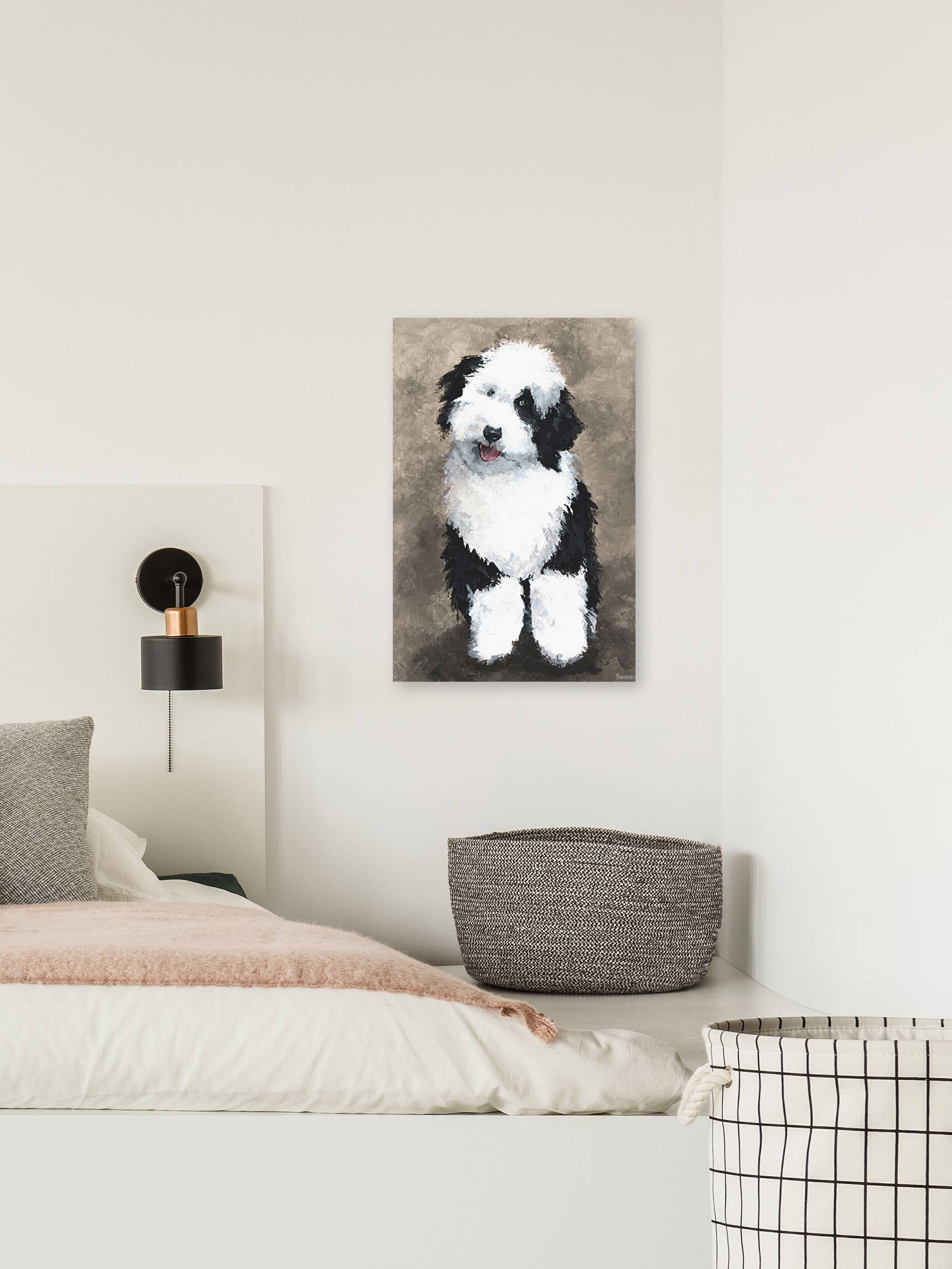 Parvez Taj Cute Furry Dog Canvas Wall Art
