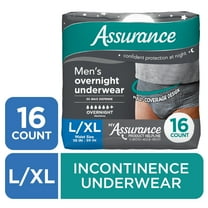 Assurance Men's Overnight Incontinence Underwear, L/XL , Ultimate Absorbency (16 Count)