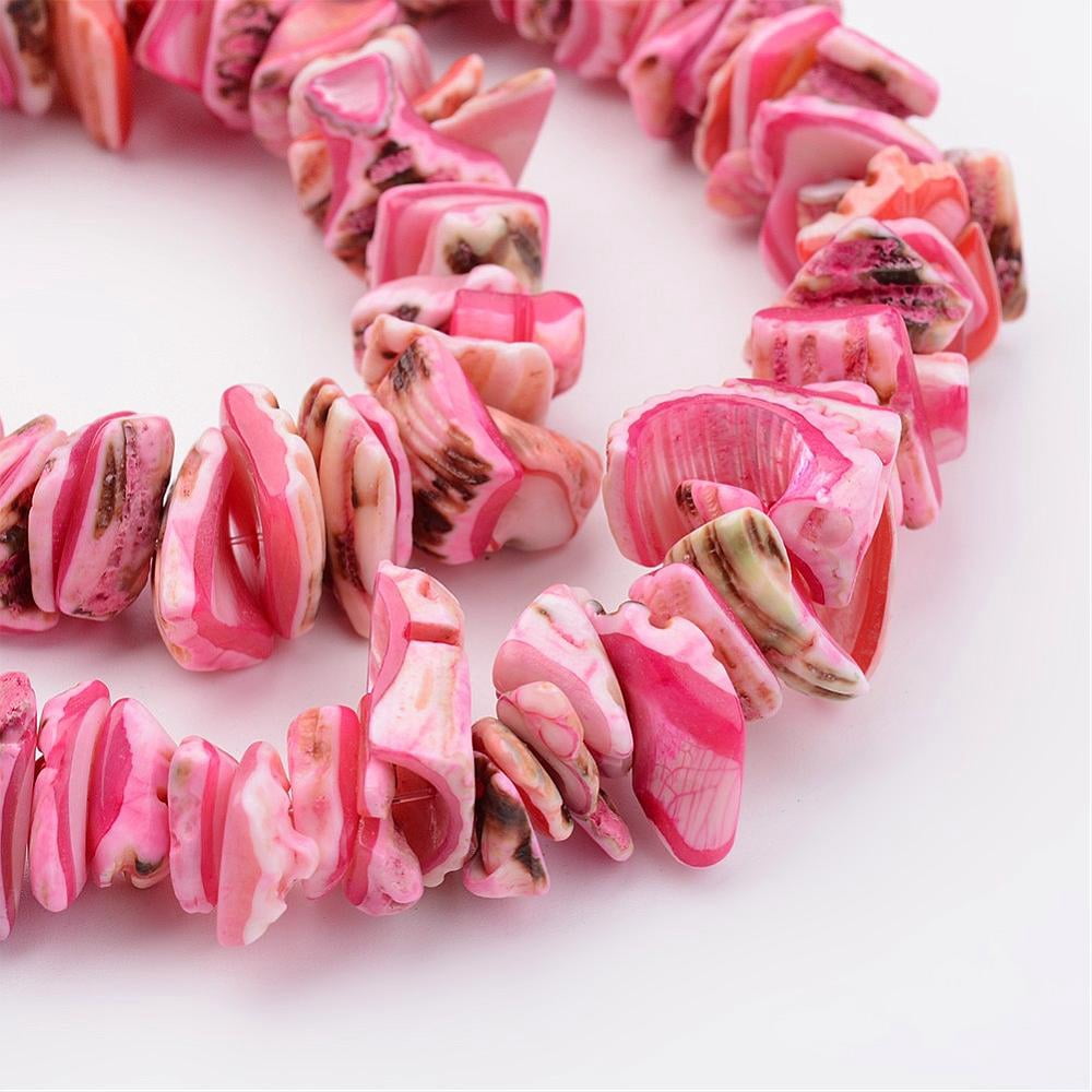 10Strand Natural Shell Bead Strands Dyed Mixed Color 10~20x8~12x3~6mm Hole: 1mm 15.7 inch