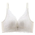 thumbnail image 2 of Arnsht Small Bust Thick Padded Wireless Bra Soft Comfort Breathable Underwear Gathering Daily Bra Lace Non-Steel Ring Bra White XL, 2 of 9
