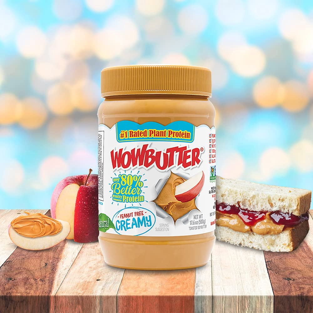 (Pack of 6) Wowbutter Peanut Free, Creamy, 17.6 oz