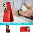 thumbnail image 2 of Dteck Back Wallet Phone Case for Samsung Galaxy S21 Ultra 4G 5G with ID & Credit Card Holder Slots Pockets Wallet Back Cover Stand Flip Folio Leather Cell Cases Women Men, Red, 2 of 7