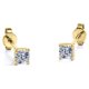 thumbnail image 5 of Pendientes tipo botón solitario JeenMata con diamante de talla cojín 0,38 quilates Chapado en oro amarillo 18 K sobre plata, 5 of 5