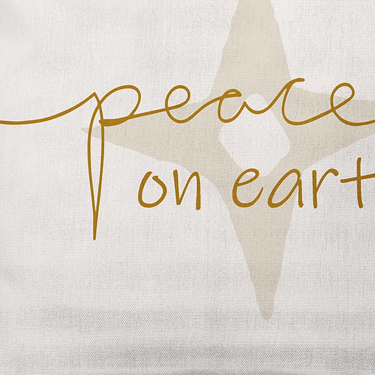 Simply Daisy Gold Peace on Earth Soft Spun Polyester Decorative Throw Pillow, 26" x 26"