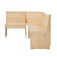 thumbnail image 4 of Linon Wickford 3-Piece Farmhouse Indoor Corner Dining Nook with Storage, Unfinished, 4 of 30