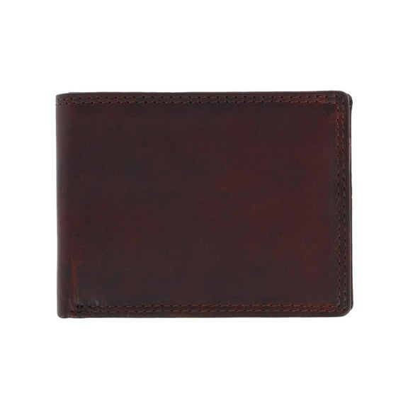 CTM  RFID Vintage Leather Bifold Wallet with ID Flap (Men)