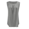thumbnail image 3 of Playeras,Blusas y Tops,Ropa para Mujer Tank Tops Mujer Chaleco de verano Suelto plisado Cuello cuadrado Top sin mangas Dobladillo curvo Suelto Top de mujer de tamaño (Grey, L), 3 of 7