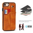 thumbnail image 6 of Dteck for iPhone 7 / iPhone 8 / SE 2022 & 2020 Slim Case, Shockproof Premium PU Leather Soft TPU Business Cover with Wrist Strap Kickstand Flip Stand Protection Case, khaki, 6 of 7