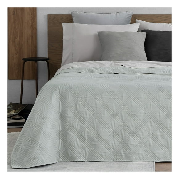 Edredón Ligero Suave y Fresco Capitonado sin Costuras, 1 Pieza Real Textil (Gris Claro, Matrimonial)