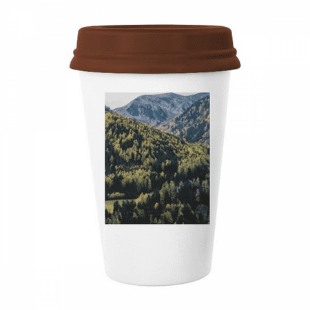 

Mountain Science Nature Scenery Green Mug Coffee Drinking Glass Pottery Cerac Cup Lid