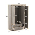 thumbnail image 7 of 3-Door Wardrobe Cabinet Closet  with 2 Drawers,Bedroom Organizer, Wood Grain Effect in Gray, 7 of 7