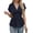 Navy blue, variant on Ruffle Peplum Top Wrap V Neck Peplum Tops Short Sleeve Ruched Ruffle Dressy Blouses for Office Work