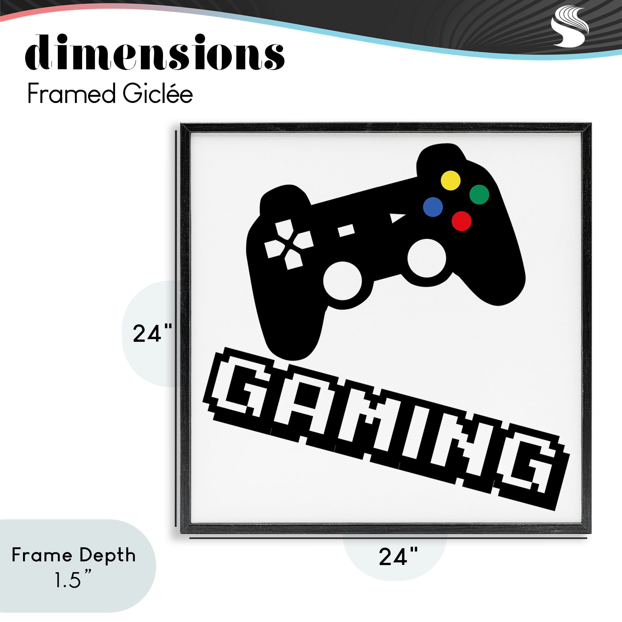 Stupell Industries Playful Pixel Gaming Black Framed Giclee Art, design by Marcus Prime