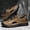 Khaki, variant on Men's Closed-Toe Breathable Mesh Leather Outdoor Hiking Sandals