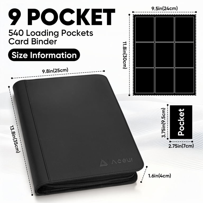 2 pocket trading card binder Linkinbot 2-Pocket for TCG cards, Hold 80 Cards with 40 removable sleeves, One Card Size Collectible Trading Card Albums (BLACK) : Toys & Games perfect for TCG 9 Pocket Toploader Card Binder