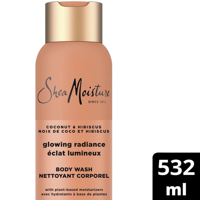 SheaMoisture Body Wash Glowing Radiance for 24H Visible Moisture for Healthy, Glowing Skin, 532mL