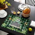 thumbnail image 3 of St. Patrick's Day Placemats Set of 6, Spring Green Truck Clovers Flowers Plaid Placemats for Dining Table, Place Mats for Kitchen Tabletop, Waterproof Wipeable Dining Table Mats Set, 3 of 9