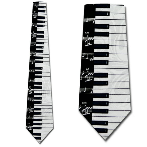 Keyboard and Notes Necktie Mens Tie by Steven Harr