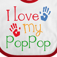 thumbnail image 4 of Inktastic Poppop Grandkids Handprints Boys or Girls Baby Bib, 4 of 4