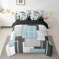 thumbnail image 2 of Castle Fairy Teenagers Geometric Rectangle 7-Piece Twin Bedding Sets,Abstract Stripes Bedding Comforter Set,Minimalist Vintage Breathable Sheet Sets,Ultra Soft Home Decor, 2 of 8