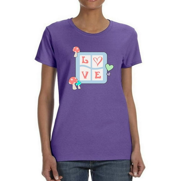 Love Square Shaped T-Shirt Women -Image by Shutterstock, Female Small