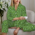 thumbnail image 5 of KLL Kiwi Fruit Print Women's Long Sleeve Pajamas with Pants Sleepwear Loungewear 2 Set-Large, 5 of 7