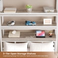 thumbnail image 3 of Torveric Bunk Bed Twin Over Twin with Storage Hall Tree and LED Shelves & Drawers Full-length Guardrail & Ladder White Maximize Space Saving Small Bedroom Furniture, 3 of 13