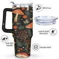 thumbnail image 3 of Mushroom 40 Oz Tumbler with Handle Lid and Straw, Stainless Steel Double Walled Vacuum Insulated Cup, Cute Anniversary Wedding Birthday Gifts Tumbler for Women Men Friends Outdoor Indoor, 3 of 7