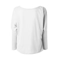 thumbnail image 5 of Babysbule Womens Tops Woman Solid Color Batwing Sleeve Pullove Skew Collar Casual Blouse, 5 of 9