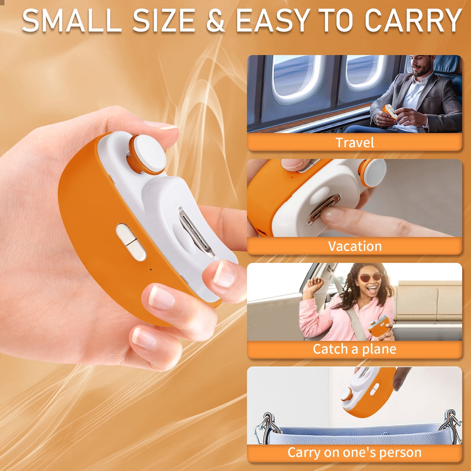 Aorsher 3 In 1 Electric Nail Clippers with Polish, USB Rechargeable Automatic Fingernail Clippers with Light, Battery Powered Nail Trimmer for Elderly, Adults and Women