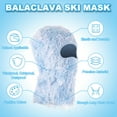 thumbnail image 3 of Uxcell Fuzzy Distressed Balaclava Ski Mask Camo Knitted Full Face Cover for Skiing Motorcycle Riding Blue White, 3 of 6