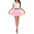 thumbnail image 2 of Gzhioc Women's Pleated Mini Skirt, A-shaped Flared Outline Lace Ruffles Elastic Waistband Short Skirt, 2 of 5