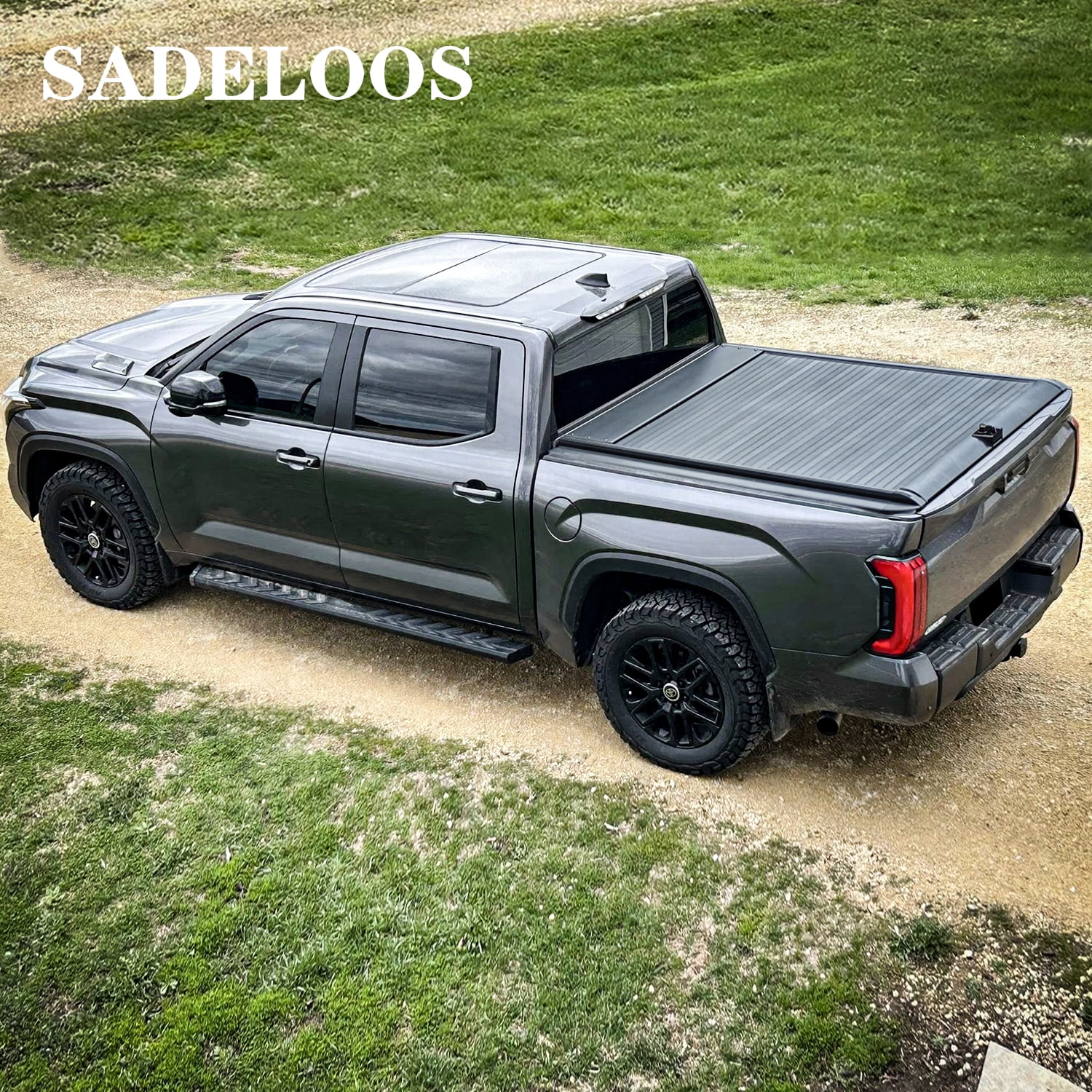 Retractable Hard Tonneau Cover Fits 2014-2025 Toyota Tundra 5'6" (66.7”) Truck Bed Matte Black Aluminum Low Profile Waterproof Off Road (Retractable, Matte Black, Manual Retract)