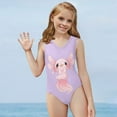thumbnail image 2 of SEANATIVE Size 7-8 Y Bathing Suit One Piece Breathable Bikini Swimming Suit for Kids Girls Cartoon Axolotl Sleeveless Beach Swimwear, 2 of 7