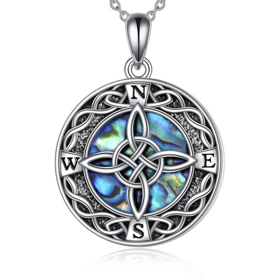 Witches Knot Necklace Sterling Silver Celtic Nudo De Bruja Pendant Necklace Witch Knot Compass Jewelry Wiccan Magic Gifts for Women