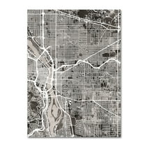 Trademark Fine Art 'Portland Oregon Street Map IV' Canvas Art by Michael Tompsett