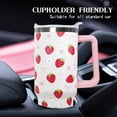 thumbnail image 6 of 40oz Strawberry Floral Tumbler with Handle, Lid & Straw - Insulated Coffee Mug Water Bottle - Women''s Gift, Strawberry Decor Accessories, 6 of 6