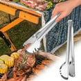 thumbnail image 4 of JoyMoreHome Stainless Steel Steak Clamp Food Clip Tongs Bread Meat BBQ Kitchen Cooking Tool,Heat Resistant Serving Tongs Metal Flipper Barbecue, 4 of 5