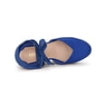 thumbnail image 4 of BLISSFUL STEP Chaussures pour Femmes Sandales Espadrilles à Talon Compensé Haut Bout Rond Bleu Royal 8,5, 4 of 7