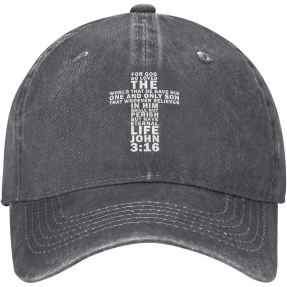 John 3:16 Bible Verse Christian Cowboy Hat Men Vintage Baseball Cap Summer Sun Hat Gift Women Trucker Hat Dad Hat Black