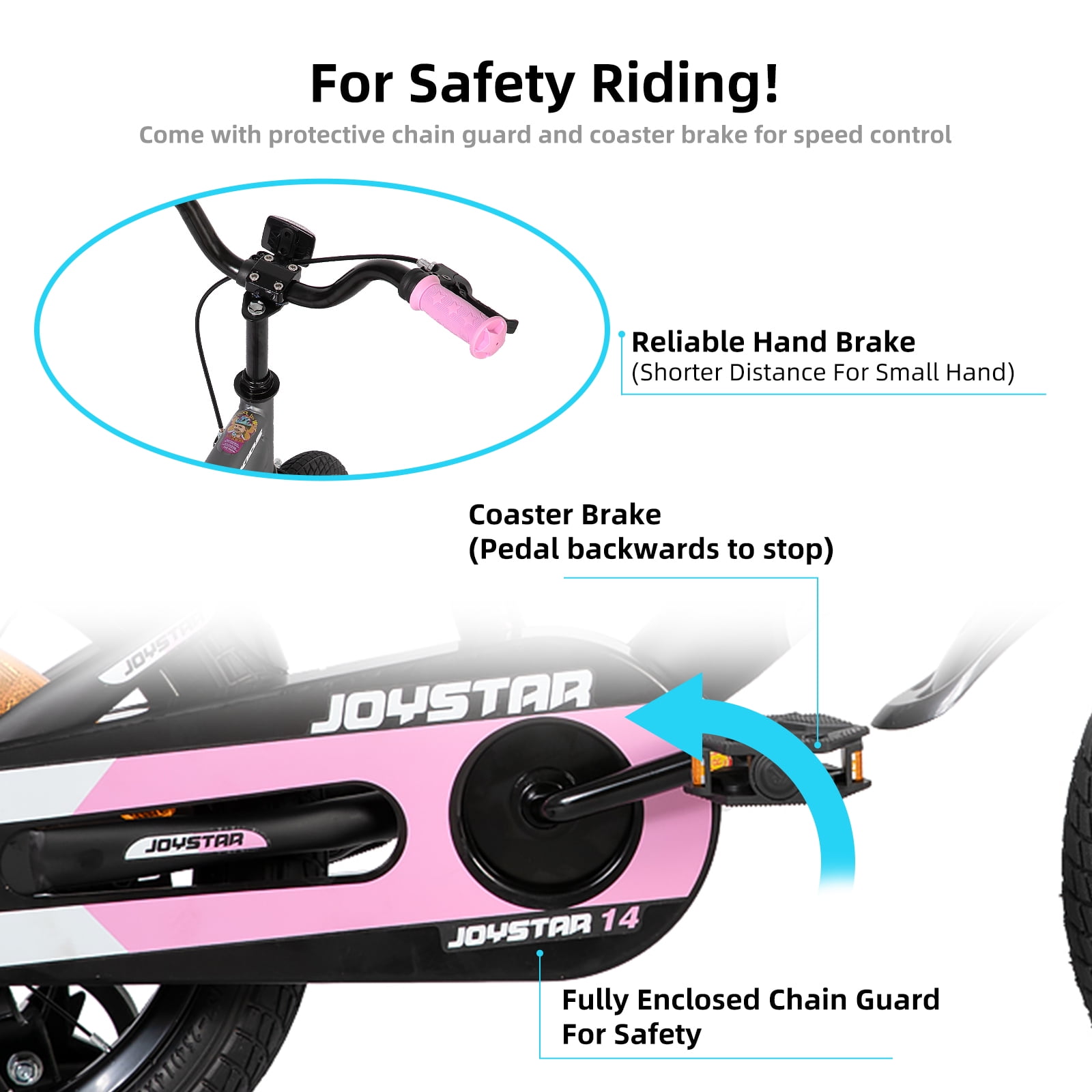 JOYSTAR New Berry Kids Bike, Ages 3-10, 12-20 Inch with Training Wheels, Pink