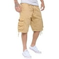 thumbnail image 4 of Mens Casual Slim Fit Cotton Solid Multi-Pocket Cargo Twill Shorts Khaki 32, 4 of 6
