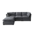 thumbnail image 3 of LUCKHAO Oversized Modular Sectional Sofa with Movable Ottoman, Chenille Cloud Couches Set for Living Room, Modern DIY Combination Convertible U / L Shaped Sofas, 3 of 8