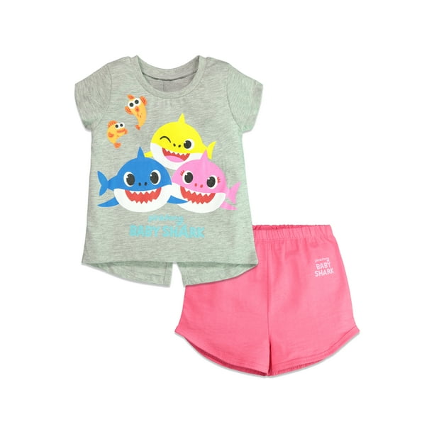 Pinkfong Pinkfong Baby Shark Toddler Girls Short Sleeve Tshirt Shorts