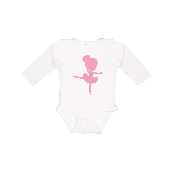 Inktastic Cute Ballerina Girls Long Sleeve Baby Bodysuit