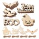 thumbnail image 1 of 50Pcs Hallowmas Cutout Halloween Pendant Wood Cutout Halloween Party Decoration, 1 of 3